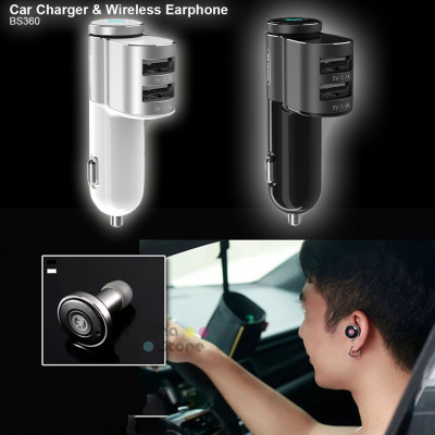 Car Charger & Wireless Earphone : BS360